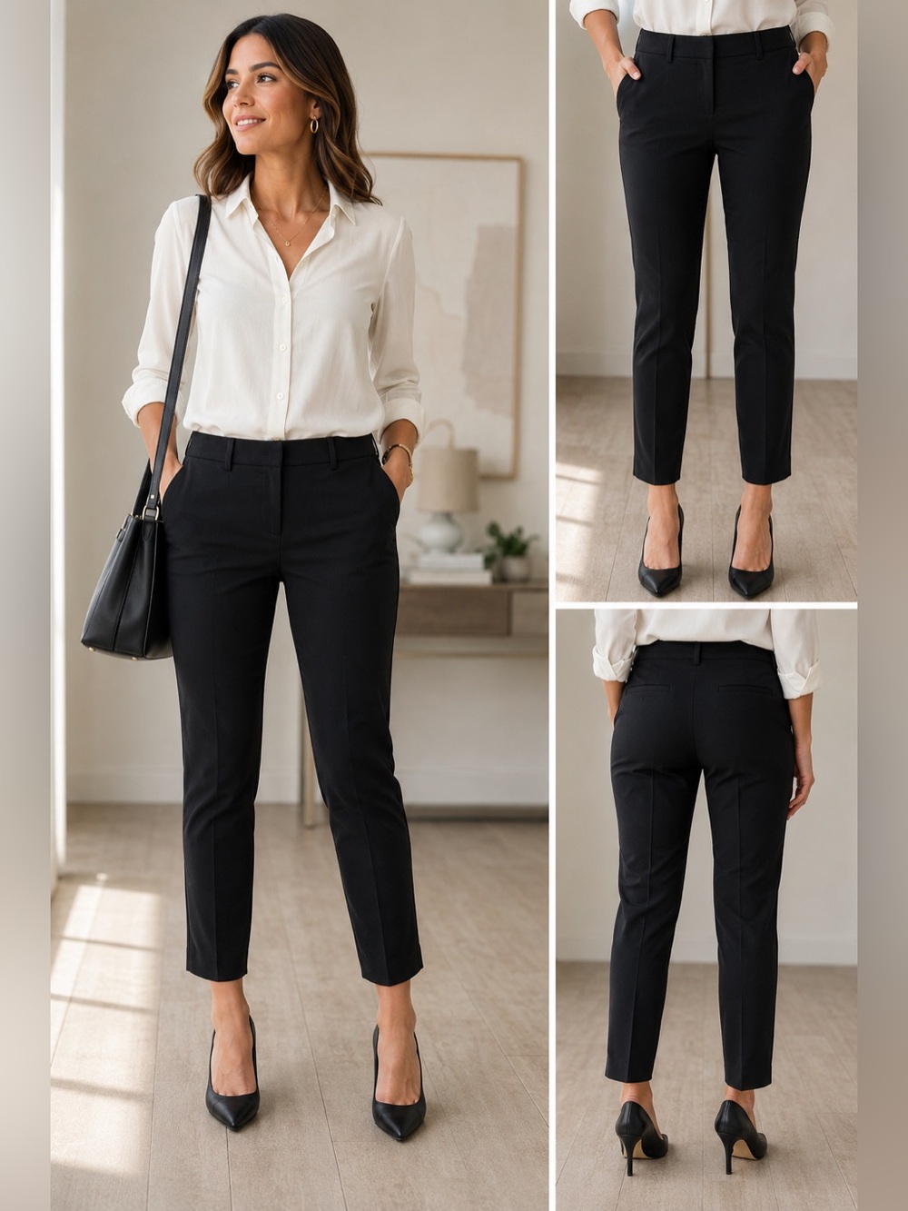 Banana Republic Sloan Black Mid Rise Ankle Pants NWT Women’s Size 12 Stretch Car